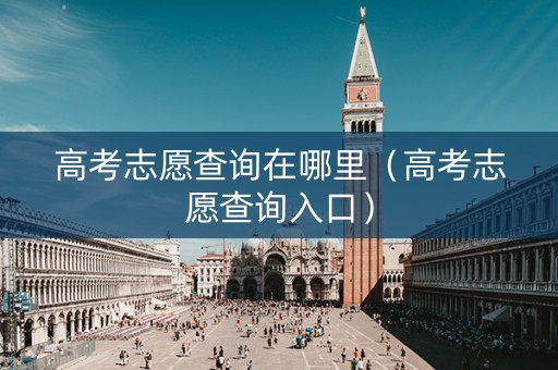 高考志愿查询在哪里（高考志愿查询入口）