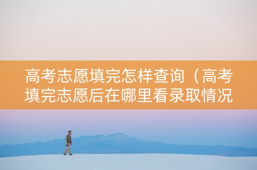 高考志愿填完怎样查询（高考填完志愿后在哪里看录取情况）
