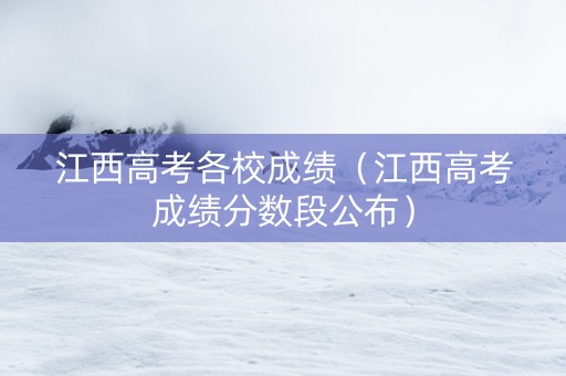 江西高考各校成绩（江西高考成绩分数段公布）