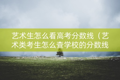 艺术生怎么看高考分数线（艺术类考生怎么查学校的分数线）