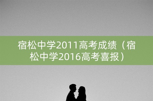 宿松中学2011高考成绩（宿松中学2016高考喜报）