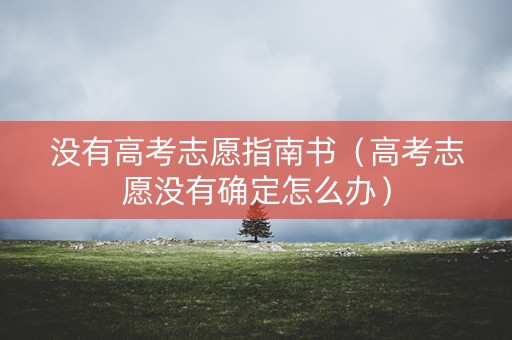 没有高考志愿指南书（高考志愿没有确定怎么办）