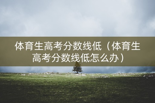 体育生高考分数线低（体育生高考分数线低怎么办）