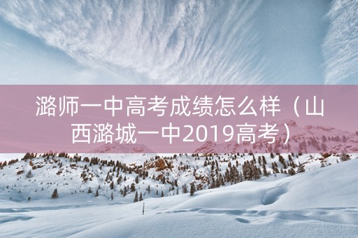 潞师一中高考成绩怎么样（山西潞城一中2019高考）