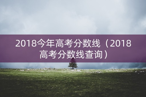 2018今年高考分数线（2018高考分数线查询）