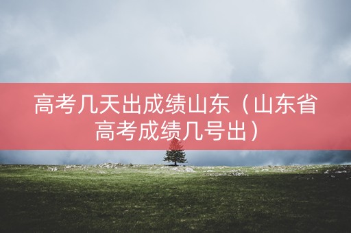 高考几天出成绩山东（山东省高考成绩几号出）