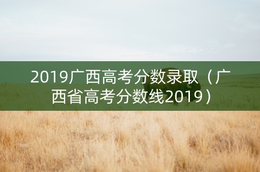 2019广西高考分数录取（广西省高考分数线2019）