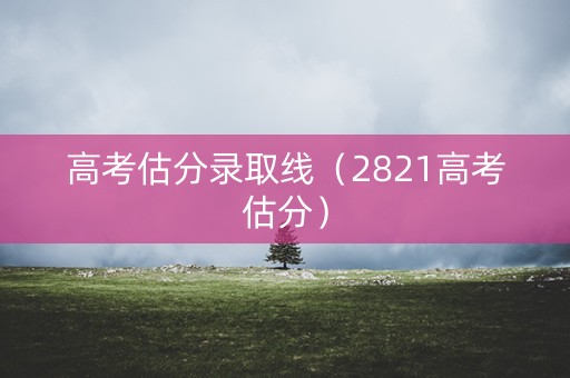 高考估分录取线（2821高考估分）