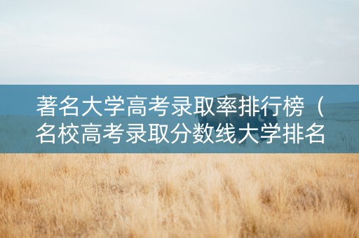 著名大学高考录取率排行榜（名校高考录取分数线大学排名）