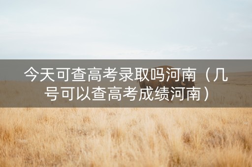 今天可查高考录取吗河南（几号可以查高考成绩河南）