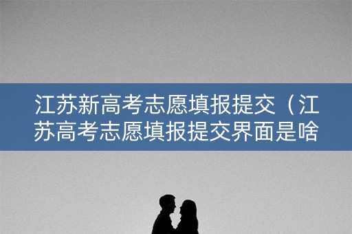 江苏新高考志愿填报提交（江苏高考志愿填报提交界面是啥样）