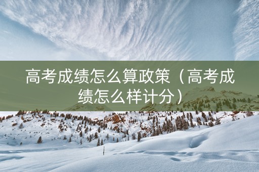 高考成绩怎么算政策（高考成绩怎么样计分）