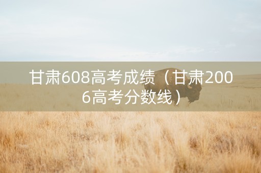 甘肃608高考成绩（甘肃2006高考分数线）
