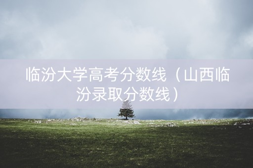 临汾大学高考分数线（山西临汾录取分数线）