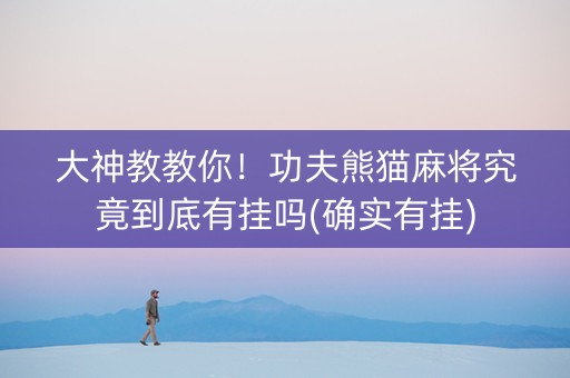 大神教教你！功夫熊猫麻将究竟到底有挂吗(确实有挂)