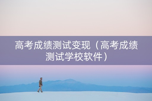 高考成绩测试变现（高考成绩测试学校软件）