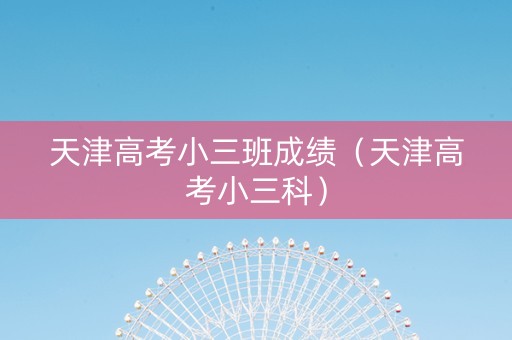 天津高考小三班成绩（天津高考小三科）
