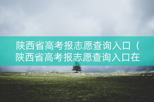 陕西省高考报志愿查询入口（陕西省高考报志愿查询入口在哪）