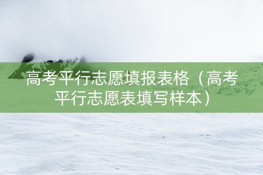 高考平行志愿填报表格（高考平行志愿表填写样本）