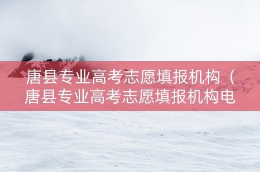 唐县专业高考志愿填报机构（唐县专业高考志愿填报机构电话）