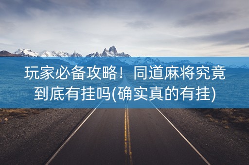 玩家必备攻略！同道麻将究竟到底有挂吗(确实真的有挂)