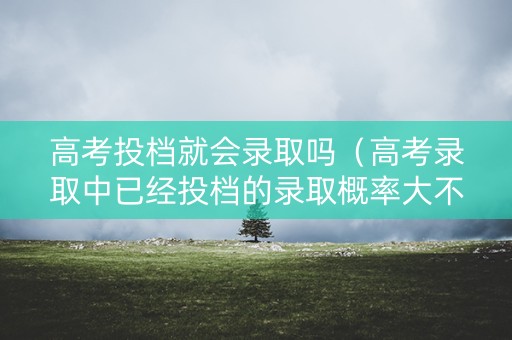高考投档就会录取吗（高考录取中已经投档的录取概率大不大）