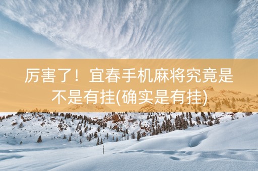 厉害了！宜春手机麻将究竟是不是有挂(确实是有挂)