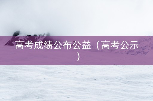 高考成绩公布公益（高考公示）