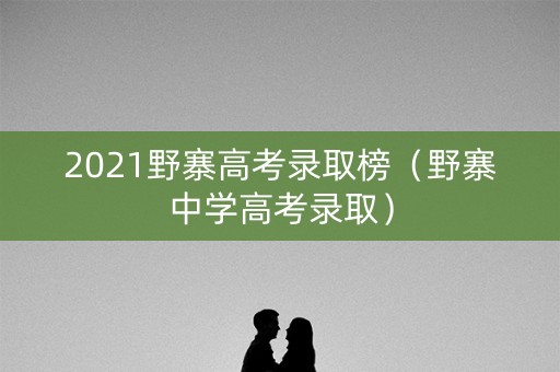 2021野寨高考录取榜（野寨中学高考录取）