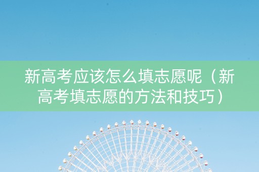 新高考应该怎么填志愿呢（新高考填志愿的方法和技巧）
