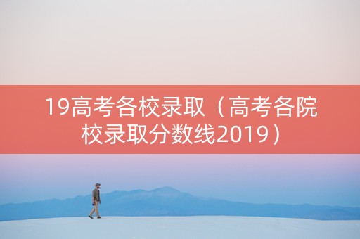 19高考各校录取（高考各院校录取分数线2019）