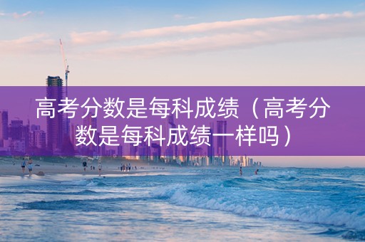 高考分数是每科成绩（高考分数是每科成绩一样吗）