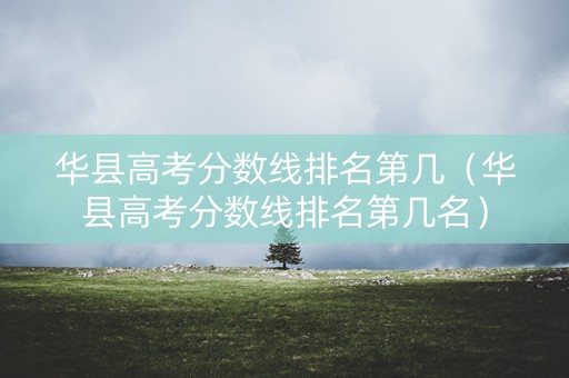 华县高考分数线排名第几（华县高考分数线排名第几名）