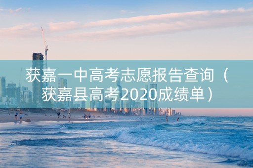 获嘉一中高考志愿报告查询（获嘉县高考2020成绩单）