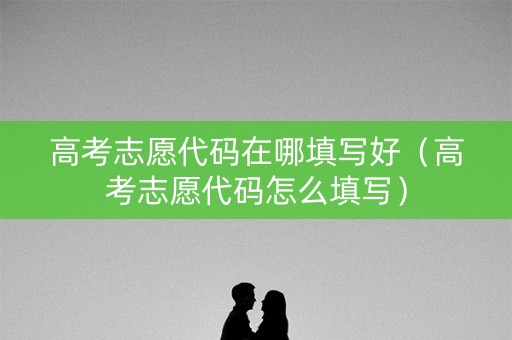 高考志愿代码在哪填写好（高考志愿代码怎么填写）