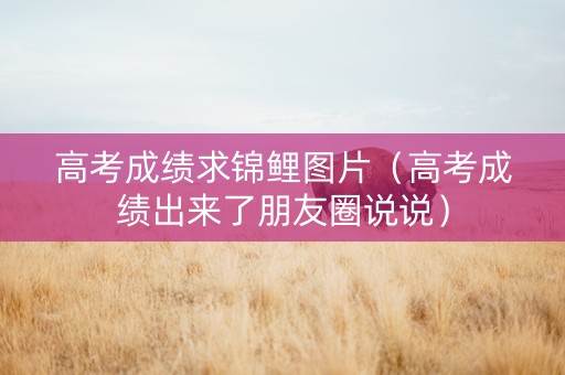 高考成绩求锦鲤图片（高考成绩出来了朋友圈说说）
