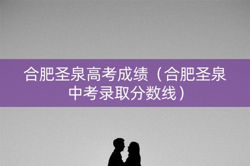 合肥圣泉高考成绩（合肥圣泉中考录取分数线）