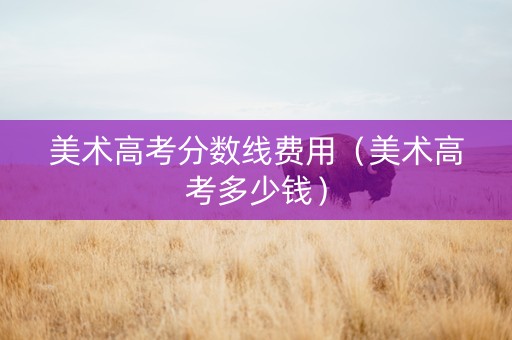 美术高考分数线费用（美术高考多少钱）