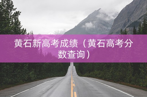 黄石新高考成绩（黄石高考分数查询）