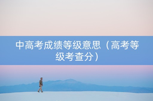中高考成绩等级意思（高考等级考查分）