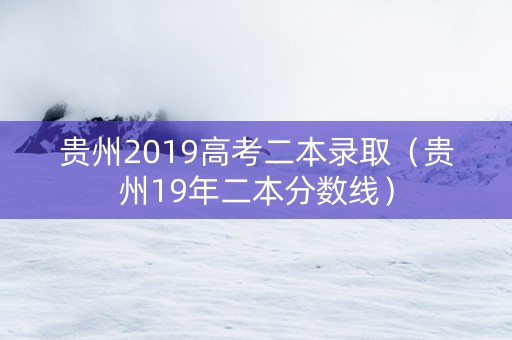 贵州2019高考二本录取（贵州19年二本分数线）