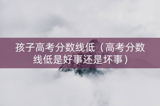 孩子高考分数线低（高考分数线低是好事还是坏事）