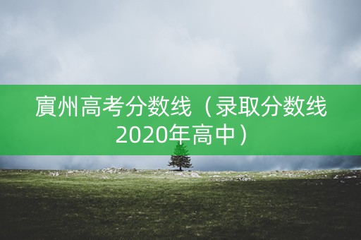 賔州高考分数线（录取分数线2020年高中）