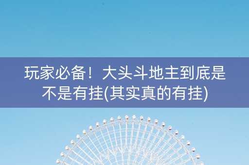 玩家必备！大头斗地主到底是不是有挂(其实真的有挂)