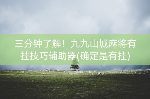 三分钟了解！九九山城麻将有挂技巧辅助器(确定是有挂)