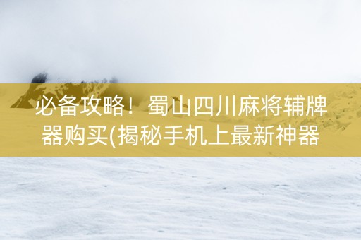 必备攻略！蜀山四川麻将辅牌器购买(揭秘手机上最新神器下载)