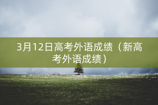 3月12日高考外语成绩（新高考外语成绩）