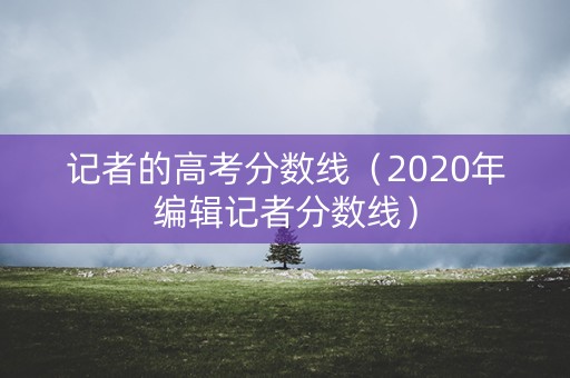 记者的高考分数线（2020年编辑记者分数线）