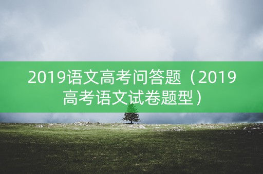 2019语文高考问答题（2019高考语文试卷题型）
