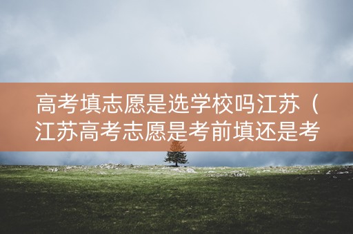 高考填志愿是选学校吗江苏（江苏高考志愿是考前填还是考后填）